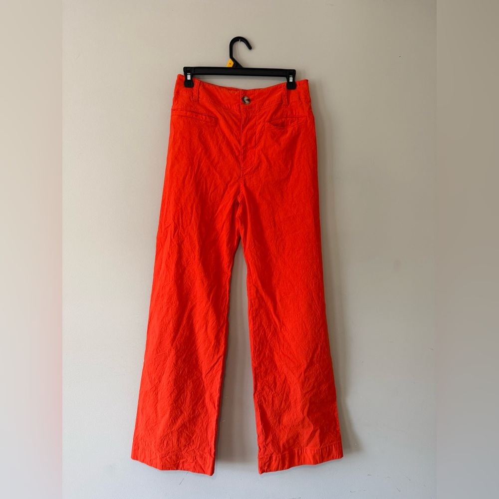 Anthropologie Wide-Leg Pants in Bright Orange